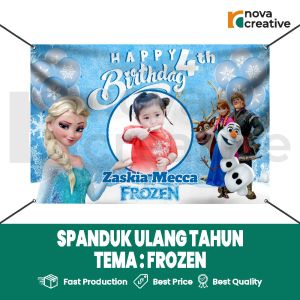Print Banner Ultah Anak Tema Frozen Desain Suka-Suka
