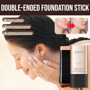 All-Day Makeup Flawless Eraser Double-Ended Foundation Stick High Coverage Matte Foundation Stick Concealer  Oil Control Long-Lasting Color Natural-Looking