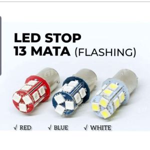 Lampu Stop Rem Belakang 13 Mata Led Jelly Kedip Warna MERAH / Lampu stop rem belakang 13 mata led Jelly flash / Lampu stop rem 13 LED Flash 13 LED Mata Jelly Motor Mobil bohlam stop belakang / Lampu Stop Rem Belakang Kedip 13Mata LED Jelly