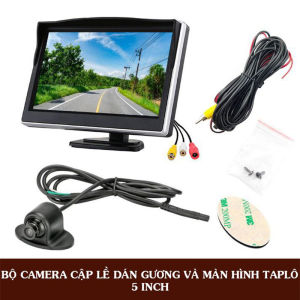 Bộ Màn Hình Taplo 5 Inch Và Camera Cập Lề Dán Gương Chiếu Hậu