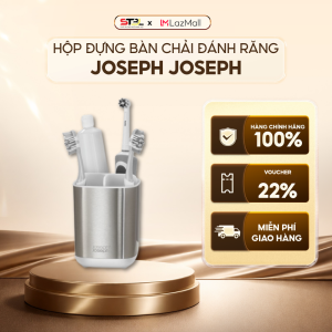 Hộp đựng bàn chải đánh răng tự khô Joseph Joseph EasyStore Steel 70530 chính hãng bề mặt thép không gỉ cao cấp thiết kế thông thoáng giúp nhanh khô ngăn chứa linh hoạt cho mọi loại bàn chải SNT Kitchen 510053