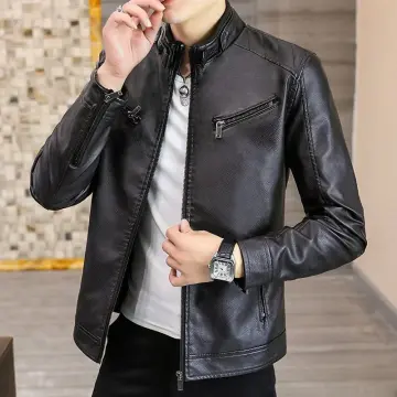 Shop Super Life Men Leather Jacket Business Gentleman Zipper Cardigan online Lazada .ph