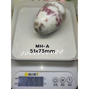 Natural Plum Blossom Tourmaline Egg Display Stone/Free Base/天然梅花碧玉蛋摆件