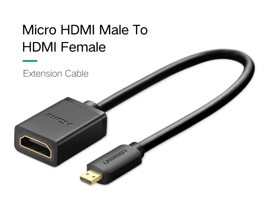 UGREEN Micro HDMI to HDMI Cable Male to Female with Ethernet Type