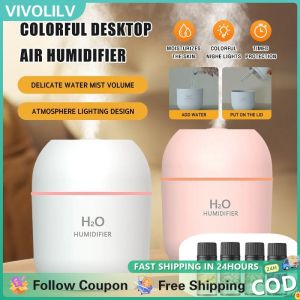 VIVOLILV 【2-3 Days Delivery】250ml Portable Air Humidifier Purifier With RGB LED Light Colorful Atmosphere Light Large   Essential Oil Aromatherapy Diffuser