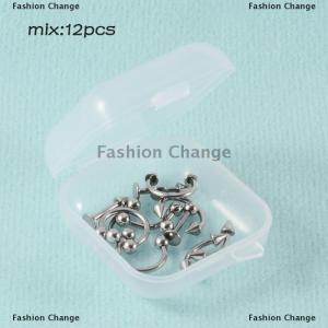 [COD] Fashion Change 12Pcs Set Surgical Steel Color Plated Black Rainbow Ear Nose Eyebrow Labret Basic Jewelry Set 8mm