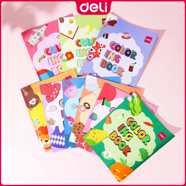 Deli 12 Sheets Coloring Book 250 x 176mm Educational Coloring Book Kids ...