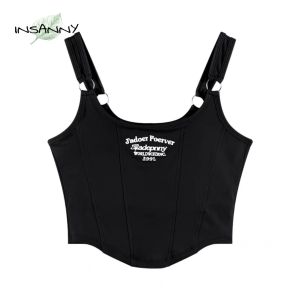 Forever Embroidered Suspender vest with chest Pad Sleeveless suspender vest top (FREE SIZE)