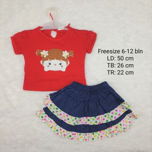 Set Baju Anak Cewek Pakaian Anak Perempuan 1 Tahun 123A
