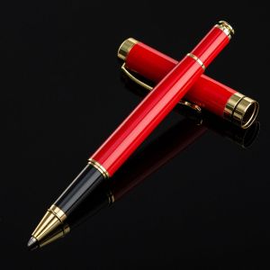 LITUILI Deluxe 1PC Student Stationery Golden Clip Business Stainless Steel Roller Ballpoint Pen Signature Pen Metal Pen Roller Ball Pen