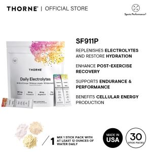 Thorne Daily Electrolytes 30 Sticks Variety Pack – Zero Sugar Hydration Powder Blood Orange Mango & Watermelon