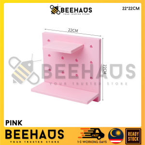 BEEHAUS DIY Pegboard Wall | Pegboard Organizer Deco Storage Wall Pegboard Rack Shelf Tool Board | Hiasan Dinding Rak Dinding