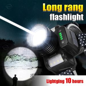 30W White Laser Flashlight High Power Headlamp led super bright waterproof led headlight battery operated head torch headlight Rechargeable Motion Sensor Headlight Camping Head Lantern Super Strong Led Headlight Flashlight Fishing red blue Warning light