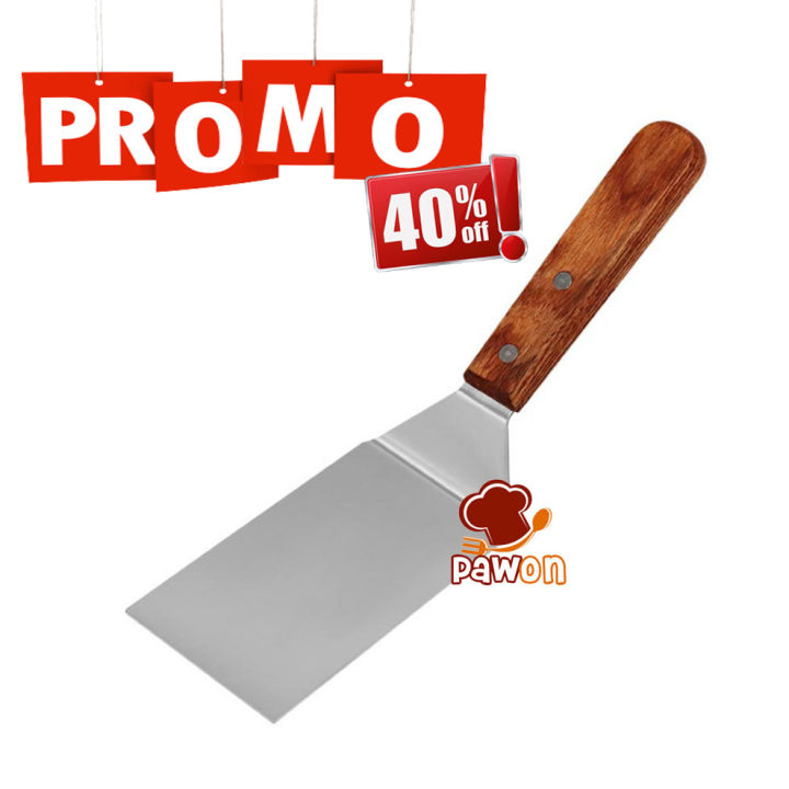 SPATULA ROTI BAKAR PIZZA TURNER / SUTIL STAINLESS STEEL TEBAL | Lazada ...