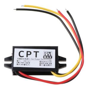 เครื่องควบคุมการแปลง DC สำหรับ LED แสดงพลังงานในรถยนต์ DC 12V ถึง5V 3A 15W