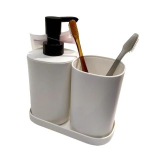 652 - Premium Set Perlengkapan Alat Kamar Mandi isi 3 - Tempat Sabun Gelas Dispenser Sabun