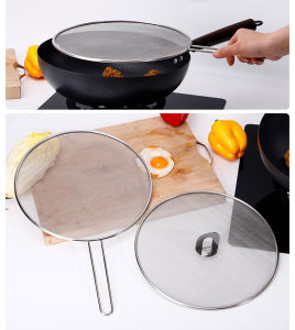 Vợt vớt bọt inox vớt váng dầu mỡ vớt thức ăn tiện lợi cho nhà bếp phi 25cm Dụng cụ vợt ray lọc dầu cán dài