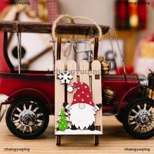 [COD] zhangyuqing Christmas Tree Hanging Decor Wooden Christmas Sleigh Ornament Wood Gnomes Pendant Home Office Party DIY Christmas Decoration