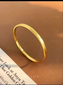 New striped beaded gold-plated bracelet for women light luxury versatile design with Great Wall pattern and polka dots narrow and slim closed-end gold-plated bracelet