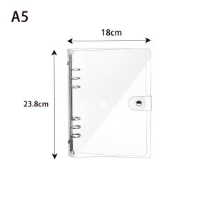 A5/A6 Transparent Loose Leaf Cover 6 Hole Notepad Binder Binding Cover Penutup Pengikat Daun 透明活页本