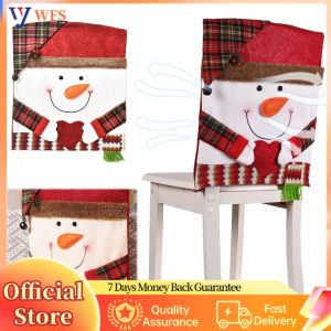 Christmas Home Décor Chair Covers Santa Snowman 2 Pack for Holiday Celebration