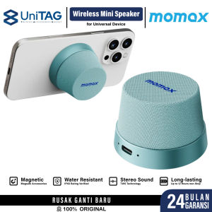 Momax Speaker 1-Vibe Go Magnetic Mini Wireless Bluetooth for Phone Stand Waterproof High Quality
