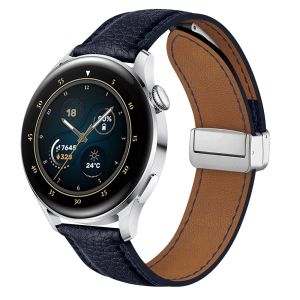 20mm Width Faux Leather Magnetic Buckle Band For Samsung Galaxy Watch 7/4/5/5 Pro/4 Classic/6 Classic 40mm 44mm 46mm 45mm 42mm 43mm 47mm