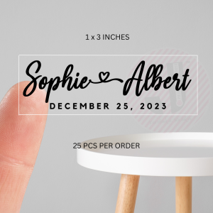 Custom Wedding Transparent Name Text Stickers Labels | Small Stickers for Wedding | Customized 2
