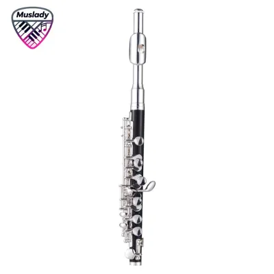 Muslady Piccolo Instrument ท่อ ABS ทองแดงสีขาวเงิน C Key Piccolo ขลุ่ยสำหรับผู้เริ่มต้นนักเรียน Hard Case ทำความสะอาด Rod ผ้าและถุงมือ