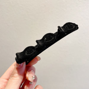 3ชิ้น Flocking ยางรัดผมแบบผูกเปียคลิปกิ๊บติดผมม้าข้างกิ๊บปากเป็ดสาวกิ๊บติดผมม้ากิ๊บตกแต่งผม