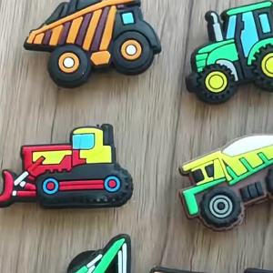 Excavator-themed creative new clog shoe charms and decorations pvc Material diy Detachable shoe buckle accessories
