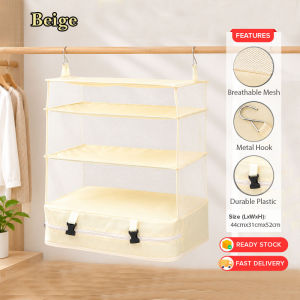 GTE Multi Layer Hanging Wardrobe Organizer Shelves Travel Storage Bag Foldable Closet Storage Clothes Tudung Pakaian Gantung Besar - Fulfilled by GTE SHOP