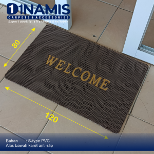 Keset S Type WELCOME Jaring uk 80x120 tempat ibadah kolam renang Karpet Lantai bahan PVC Anti-Slip