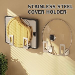 2pc/1 pair Kitchen Pot Lid Rack Household Cutting Board Pot Lid Placement Rack Kitchenware Storage