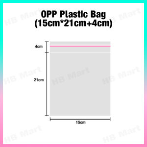 100pcs OPP Self Adhesive Plastic Bag Transparent Packing Plastik Beg Tudung Baju Buku PP02
