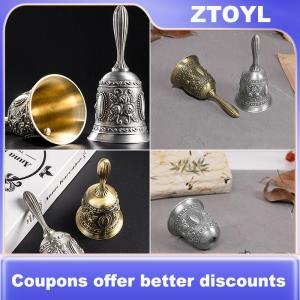 【ZTOYL】 Retro Metalen Tone Hand Bell Hand Held Craft Bruiloft Decoratie Alarm Bell