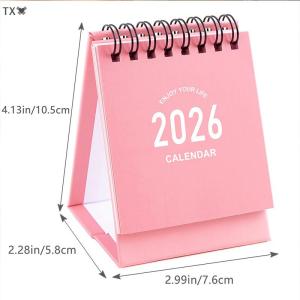 TX🏮💓🧧 2026 Mini Bàn Lịch Sáng Tạo Cuộn Dây Lịch Kế Hoạch Máy Tính Để Bàn Trang Trí Trang Trí Văn Phòng Phẩm