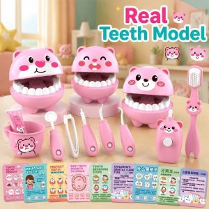 Kids Dentist Pretend Play Set Teeth Model Dental Doctor Toy Kit Role Play Accessories