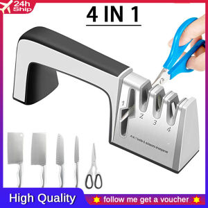 🔥SG Stock🔥🎁Buy 1 get a gift🎁2024 New 4 in 1 Handheld Non-Slip Knife Sharpener Kitchen Knives Grinder Diamond Ceramic Stone Professional New 4 Stages Sharpener Tools For Scissors Knife  Utensils Kitchen Knife Scissors Sharpener