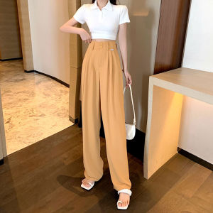 กางเกงขายาวเอวสูง กางเกงใส่ทำงาน กางเกงเอวสูง กางเกงเอวสูงขากว้าง ดีไซน์สวย ใส่กับอะไรก็แมทซ์ กางเกงขากว้าง กางเกงขายาว