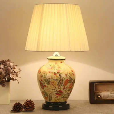 Chinese Style Ceramic Bedroom Bedside Lamp Classical Table Lamp European Style Simple Modern Warm Romantic Decoration