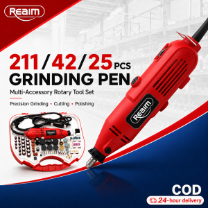 REAIM 211pcs/42pcs/25pcs Mini Electric Grinder Set 220V Multi-function Rotary Drill Grinder Kit for Polishing Milling Carving Cutting Engraving DIY Craft Wood Metal Working