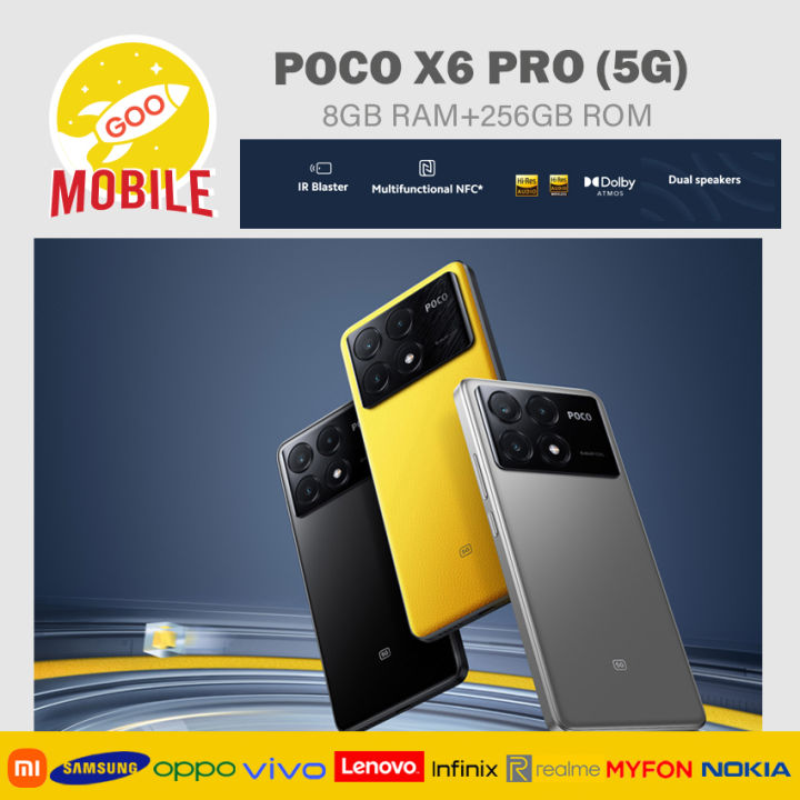 POCO X6 PRO 5G (8GB RAM+256GB ROM) 6.67" CrystalRes 1.5K Flow AMOLED DotDisplay, CrystalRes 120Hz FIow AMOLED 64MP triple camera with OIS 67W turbo charging 5000mAh (typ) batterySmartphone - Xiaomi Malaysia Warranty