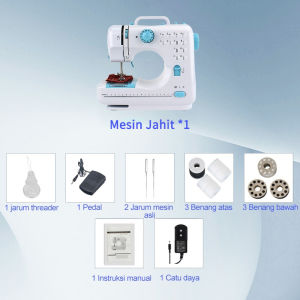 Epic Finds Mesin Jahit Mini Portabel 705A 12 Stitch Pola 1 mesin Jahit Listrik Pakaian Jahit Tangan Mesin Jahit Portabel Mesin Jahit LED