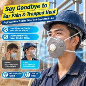 Industrial Dust Anti-Haze KN95 Mask with Breathing Valve 7-Layer Thickened Activated Carbon Face Mask Headband Style Easy Breathing