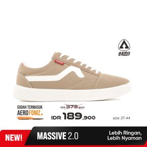 Aerostreet 37-44 Massive Low 2.0 Natural Khaki Khaki - Sepatu Sneakers Casual