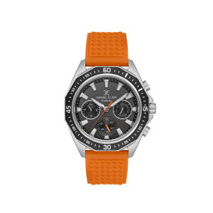 Daniel Klein Men Chronograph Orange Silicone Watch DK.1.13639