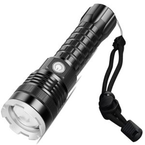 SENTER LED A72 P50 - ZOOM - CAHAYA SUPER TERANG - JARAK JAUH -15000 LUMEN -  FREE BATTERY 26650 - Bahan Aluminium alloy