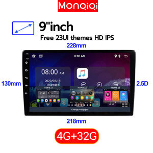 7 9 10 Inch Android 12 Radio Stereo Mobil 2GB RAM 32GB ROM Bluetooth WiFi GPS Navigasi Head Unit dengan Layar IPS 2.5D 25 Pilihan Tema Layar Terpisah COD navigator mobil bagian mobil