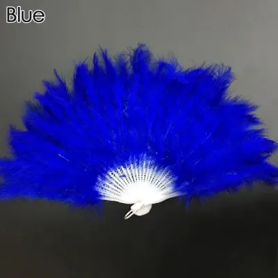 【COD&Ready Stock】Feather Hand Fan Ladies Folding Fans Home Decor Handmade Dance Wedding Party Accessories Crafts Gifts